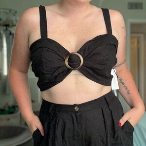 Aakaa Stylish Black linen set